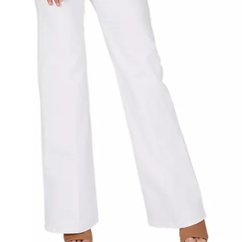 SALE! NUMERO HIGH-RISE BRAIDED WAISTBAND WIDE-LEG JEANS. - Picture 4 of 6